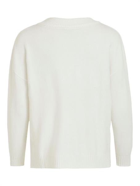 VIRIL OVERSIZE V-NECK KNIT TOP - NOOS white alyssum