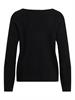 VIRIL REV DEEP V-NECK L/S KNIT TOP/L black