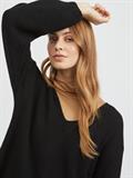 VIRIL REV DEEP V-NECK L/S KNIT TOP/L black