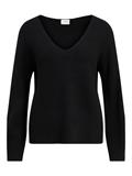 VIRIL REV DEEP V-NECK L/S KNIT TOP/L black