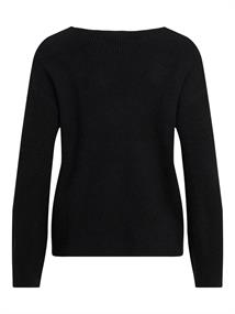 VIRIL REV DEEP V-NECK L/S KNIT TOP/L black