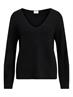 VIRIL REV DEEP V-NECK L/S KNIT TOP/L black