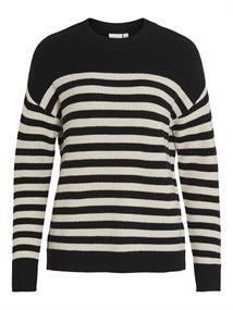 VIRIL RIB STRIPE L/S KNIT TOP - NOOS black