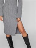 VIRIL ROLLNECK L/S SLIT KNIT DRESS/L medium grey melange