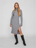 VIRIL ROLLNECK L/S SLIT KNIT DRESS/L medium grey melange