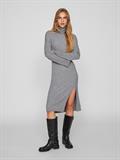 VIRIL ROLLNECK L/S SLIT KNIT DRESS/L medium grey melange