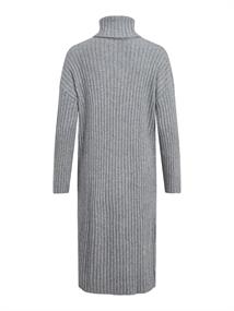 VIRIL ROLLNECK L/S SLIT KNIT DRESS/L medium grey melange