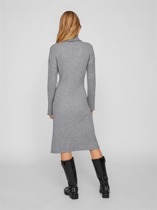 viril-rollneck-l-s-slit-knit-dress-l-medium-grey-melange