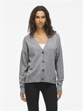 VIRIL V-NECK KNIT CARDIGAN - NOOS medium grey melange