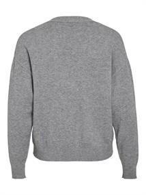 VIRIL V-NECK KNIT CARDIGAN - NOOS medium grey melange