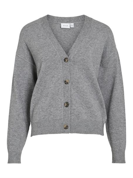 VIRIL V-NECK KNIT CARDIGAN - NOOS medium grey melange
