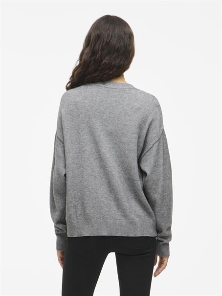 VIRIL V-NECK KNIT CARDIGAN - NOOS medium grey melange