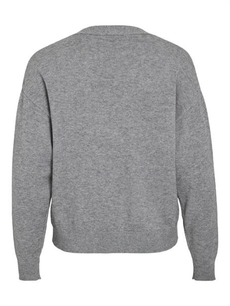 VIRIL V-NECK KNIT CARDIGAN - NOOS medium grey melange