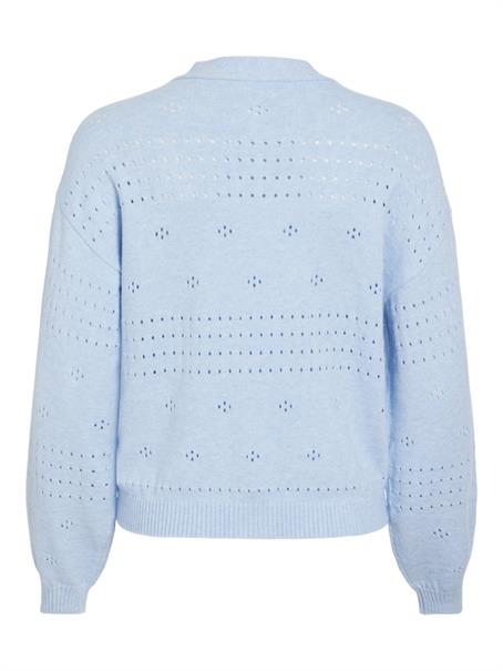 VIRIL V-NECK L/S KNIT CARDIGAN - NOOS kentucky blue