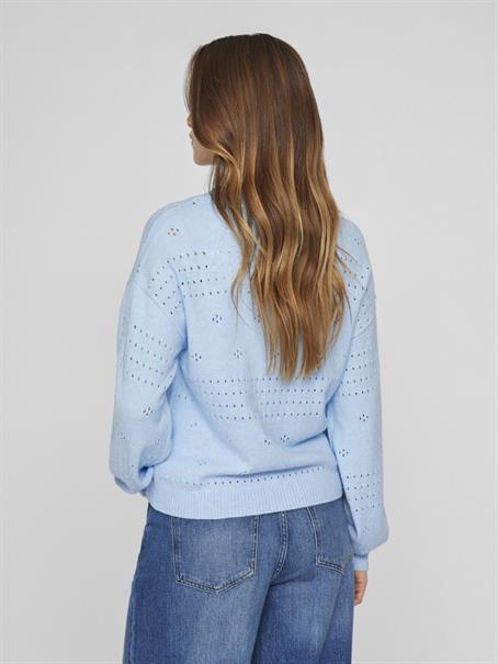 VIRIL V-NECK L/S KNIT CARDIGAN - NOOS kentucky blue