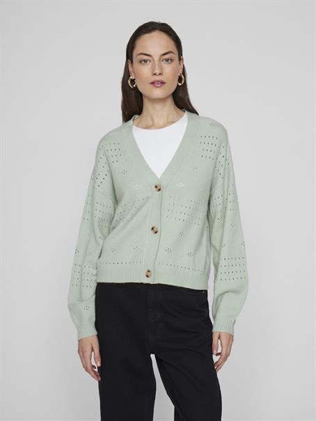 VIRIL V-NECK L/S KNIT CARDIGAN - NOOS silt green