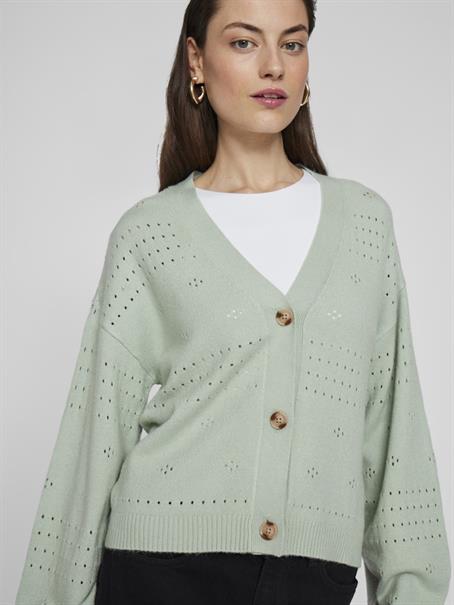 VIRIL V-NECK L/S KNIT CARDIGAN - NOOS silt green