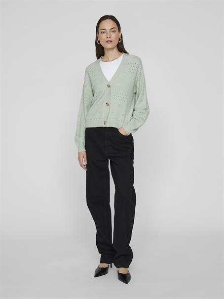 VIRIL V-NECK L/S KNIT CARDIGAN - NOOS silt green