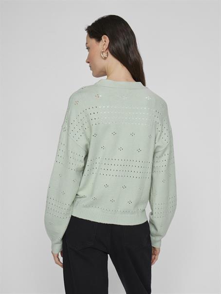 VIRIL V-NECK L/S KNIT CARDIGAN - NOOS silt green