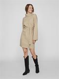 VIROLFIE L/S TIE BELT KNIT DRESS - NOOS natural melange