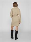 VIROLFIE L/S TIE BELT KNIT DRESS - NOOS natural melange