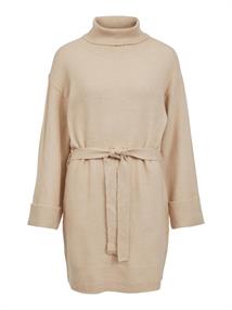 VIROLFIE L/S TIE BELT KNIT DRESS - NOOS natural melange