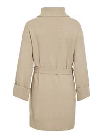 VIROLFIE L/S TIE BELT KNIT DRESS - NOOS natural melange
