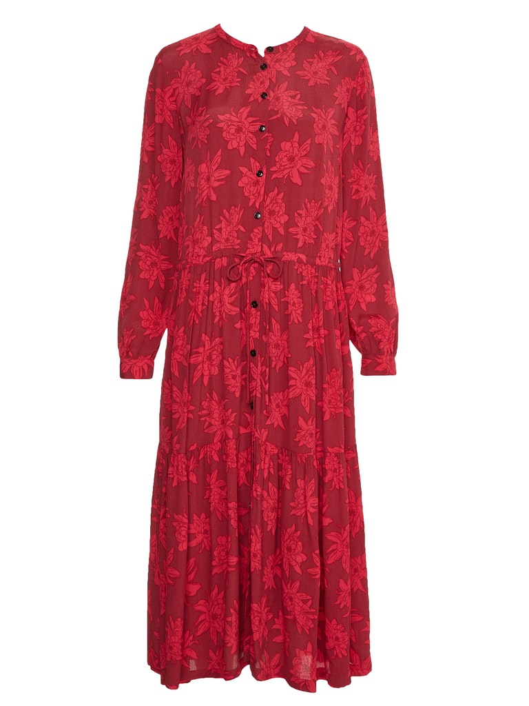 splendor CREPE DRESS mid bequem Damen scale online Tommy SHIFT Kleid kaufen bei pink bloom Hilfiger MIDI VIS LS