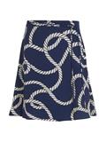 VIS ROPE PRINT SHORT SKIRT coastal rope carbon navy