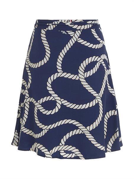 VIS ROPE PRINT SHORT SKIRT coastal rope carbon navy