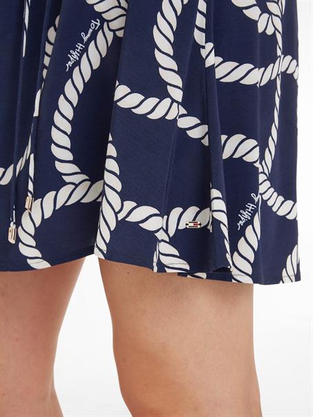 VIS ROPE PRINT SHORT SKIRT coastal rope carbon navy