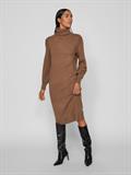 VISARA L/S ROLLNECK MIDI DRES/BF/KA brown lentil