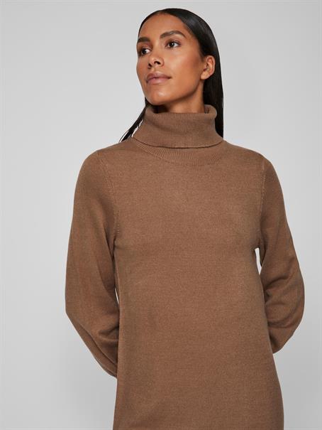 VISARA L/S ROLLNECK MIDI DRES/BF/KA brown lentil