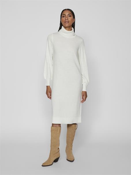 VISARA L/S ROLLNECK MIDI DRES/BF/KA snow white