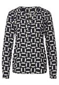Viskose Bluse mit Print deep blue
