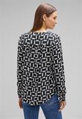 Viskose Bluse mit Print deep blue