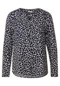 Viskose Bluse mit Print deep blue