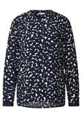 Viskose Bluse mit Print deep blue