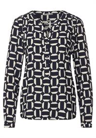 Viskose Bluse mit Print deep blue