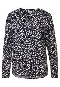 Viskose Bluse mit Print deep blue