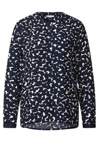 Viskose Bluse mit Print deep blue