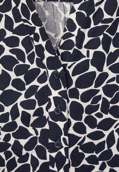 Viskose Bluse mit Print deep blue
