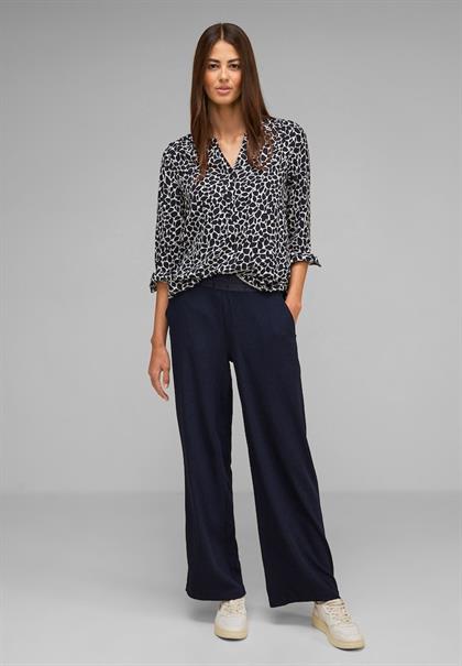 Viskose Bluse mit Print deep blue