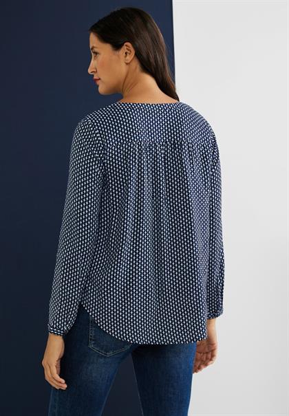 Viskose Bluse mit Print deep blue