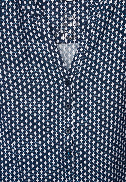 Viskose Bluse mit Print deep blue