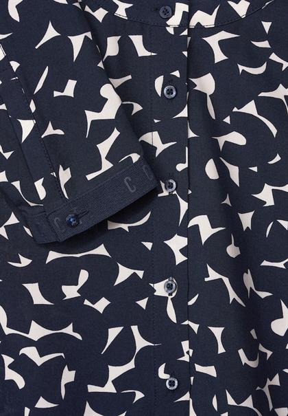 Viskose Bluse mit Print deep blue