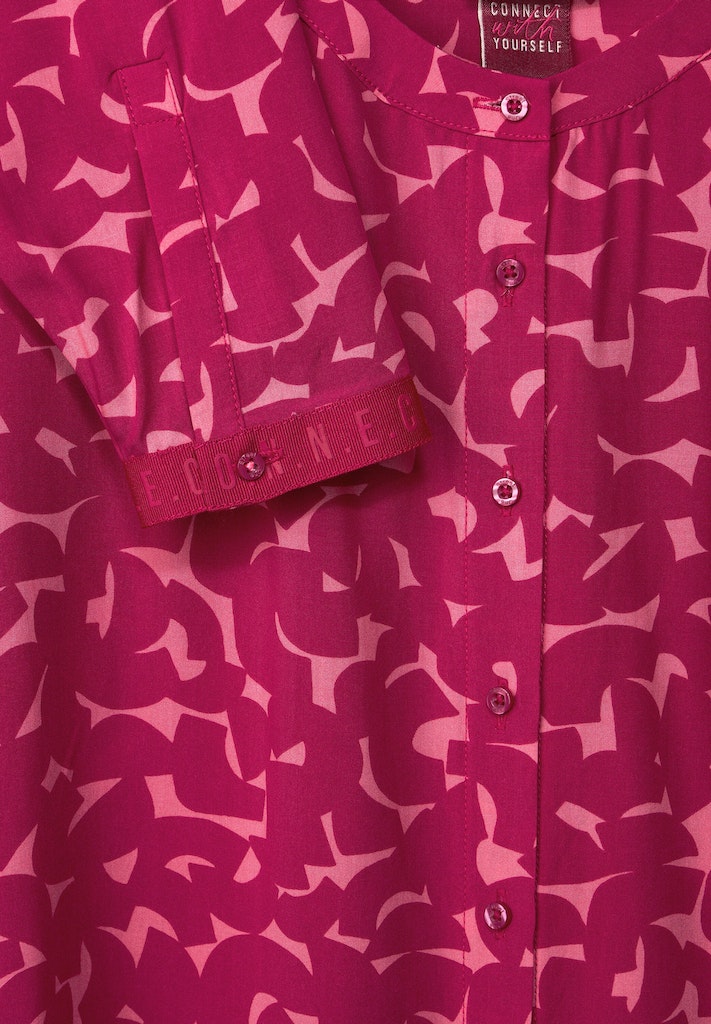 Street One Damen Langarmbluse Viskose Bluse mit Print woody rose bequem  online kaufen bei