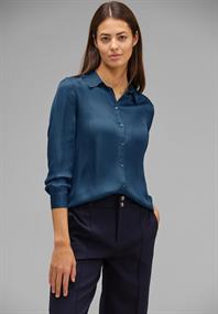 Viskose Hemdbluse atlantic blue