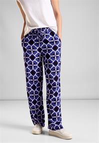 Viskose Hose mit Print violet blue