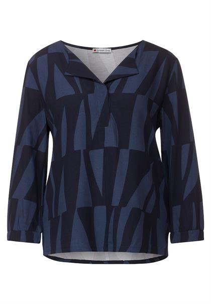 Viskose Printshirt deep blue